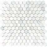 Asian Statuary (Oriental White) Marble 1x1 Hexagon Honed Mosaic Tile - TILE & MOSAIC DEPOT