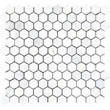 Asian Statuary (Oriental White) Marble 1x1 Hexagon Polished Mosaic Tile - TILE AND MOSAIC DEPOT