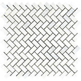 Asian Statuary (Oriental White) Marble 5/8 X 1 1/4 Herringbone Polished Mosaic Tile - TILE AND MOSAIC DEPOT