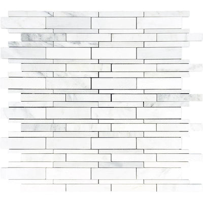 Asian Statuary (Oriental White) Marble Random Insert Honed Mosaic Tile - TILE & MOSAIC DEPOT