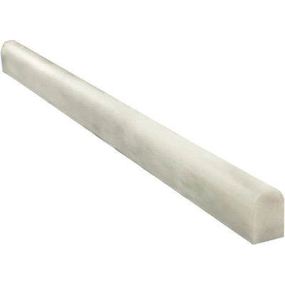 Asian Statuary (Oriental White) Marble 3/4x12 Pencil Liner Polished - TILE AND MOSAIC DEPOT