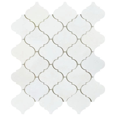 Asian Statuary (Oriental White) Marble Lantern Polished Mosaic Tile - TILE AND MOSAIC DEPOT