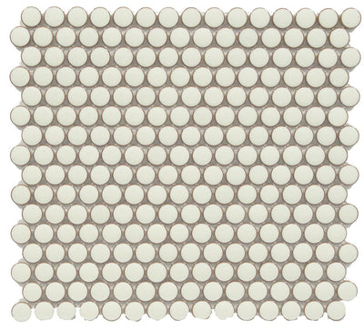 CC Mosaics +PEARL WHITE PENNY ROUND 12X12 MOSAIC.