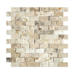 Philadelphia Travertine 1x2 Split Face Mosaic Tile.