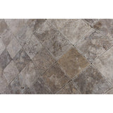 Silver Travertine 4x4 Tumbled Tile - TILE AND MOSAIC DEPOT