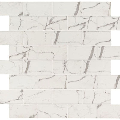 Statuario Celano 3x6 Glass Mosaic Tile - TILE AND MOSAIC DEPOT