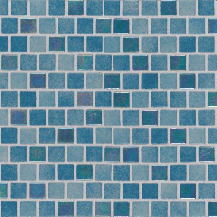 Hawaiian Coast 1X1 Staggered Glass Mosaic Tile - TILE AND MOSAIC DEPOT