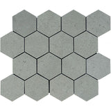 Spanish Grey Marble 3x3 Hexagon Polished Mosaic Tile.