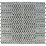 Spanish Grey Marble 1x1 Hexagon Polished Mosaic Tile.