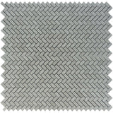 Spanish Grey Marble 1x2 Herringbone Polished Mosaic Tile.