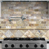 Scabos Travertine 2x4 Tumbled Mosaic Tile - TILE AND MOSAIC DEPOT