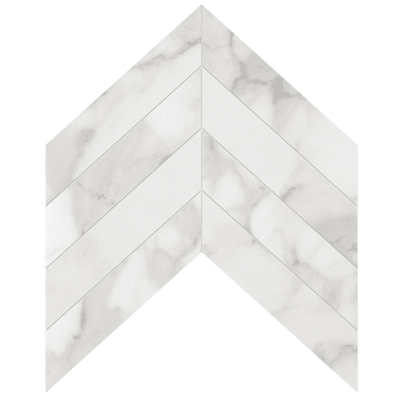 2x8 Calacatta Gold ( LARGE ) Chevron Marble Mosaic Tile.