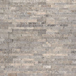 Silver Travertine 4.5x16 Split Face Mini Ledger Panel - TILE AND MOSAIC DEPOT