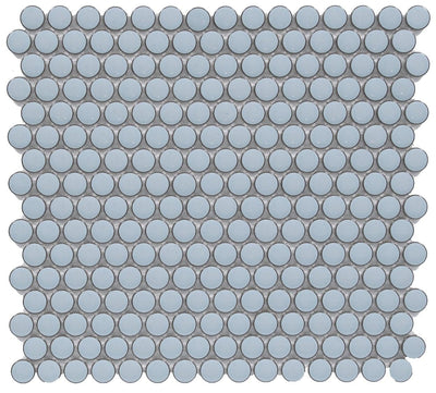 CC Mosaics +SKY BLUE PENNY ROUND 12X12 MOSAIC.