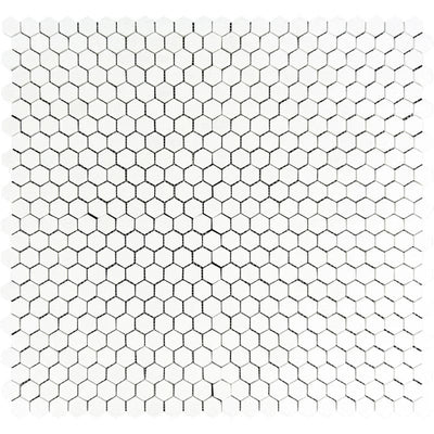 Thassos White Marble 1x1 Hexagon Honed Mosaic Tile - TILE AND MOSAIC DEPOT