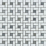 Thassos White Marble Pinwheel w/Blue dots Polished Mosaic Tile - TILE AND MOSAIC DEPOT