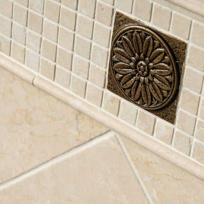 Botticino Beige Marble 1x1 Tumbled Mosaic Tile - TILE AND MOSAIC DEPOT