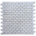 Thassos White Marble 5/8 x 1 1/4 Polished Mini Brick Mosaic Tile - TILE & MOSAIC DEPOT