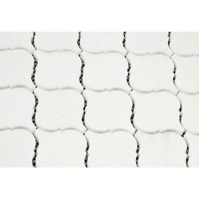 Thassos White Marble Lantern (Arabesque) Polished Mosaic Tile - TILE AND MOSAIC DEPOT