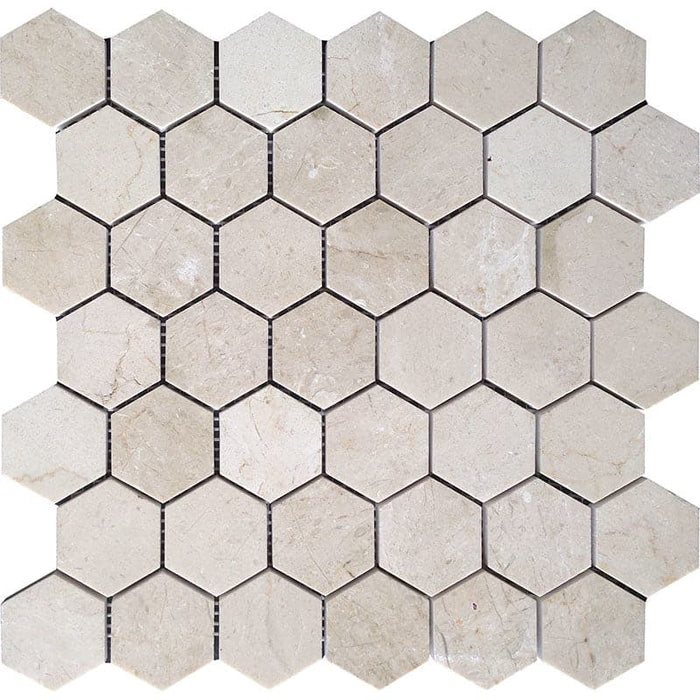 VALENCIA CREMA 2X2 HEX HONED