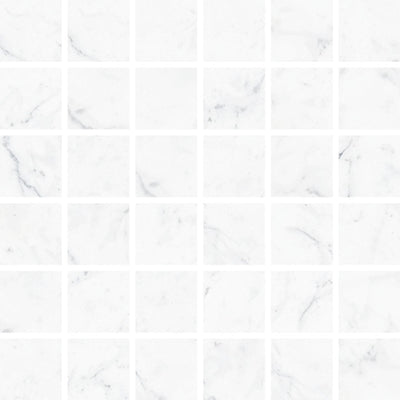 Vallelunga Carrara 2x2 Square Polished Porcelain Mosaic Tile - TILE & MOSAIC DEPOT