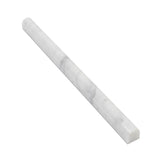 White Carrara Marble 3/4x12 Polished Pencil Liner - TILE AND MOSAIC DEPOT