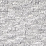 White Carrara Marble 6x24 Stacked Stone Ledger Panel - TILE & MOSAIC DEPOT