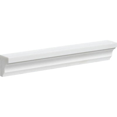 Mont Blanc White 2x12 Marble Honed Crown Molding - TILE & MOSAIC DEPOT