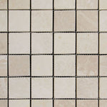 Botticino Beige Marble 2x2 Tumbled Mosaic Tile - TILE AND MOSAIC DEPOT