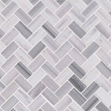 Marmara Marble 1x2 Herringbone Polished Mosaic Tile - TILE AND MOSAIC DEPOT