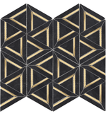 ROCKART NERO MARQUINA METAL GEO 12x14 MOSAIC.