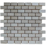 Botticino Beige Marble 1x2 Tumbled Mosaic Tile - TILE AND MOSAIC DEPOT