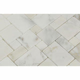 Calacatta Gold Marble Mini Versailles Pattern Polished Mosaic Tile - TILE AND MOSAIC DEPOT