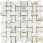 Calacatta Gold Marble Basketweave Honed Mosaic Tile - TILE & MOSAIC DEPOT