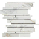 Calacatta Gold Marble Random Insert Strip Honed Mosaic Tile - TILE & MOSAIC DEPOT