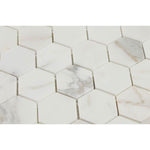 Calacatta Amber Marble 2x2 Hexagon Polished Mosaic Tile - TILE AND MOSAIC DEPOT