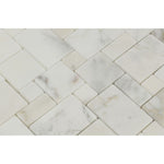 Calacatta Gold Marble Mini Versailles Pattern Honed Mosaic Tile - TILE & MOSAIC DEPOT