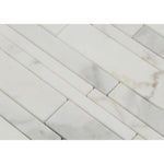 Calacatta Gold Marble Random Insert Strip Polished Mosaic Tile - TILE AND MOSAIC DEPOT