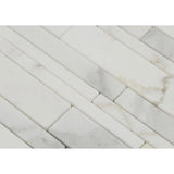 Calacatta Gold Marble Random Insert Strip Polished Mosaic Tile - TILE AND MOSAIC DEPOT