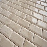 Cappuccino Marble 2x4 Polished Deep-Beveled Mosaic Tile - TILE & MOSAIC DEPOT