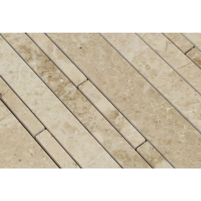 Cappuccino Marble Random Insert Polished Mosaic Tile - TILE AND MOSAIC DEPOT