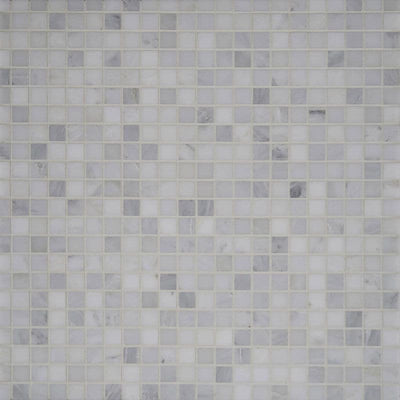 White Carrara Marble 1x1 Polished Mosaic Tile - TILE AND MOSAIC DEPOT