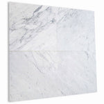 White Carrara Marble 24x24 Polished Tile - TILE AND MOSAIC DEPOT