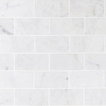 White Carrara Marble 3x6 Honed Tile - TILE AND MOSAIC DEPOT