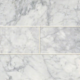 White Carrara Marble 4x12 Honed Tile - TILE & MOSAIC DEPOT