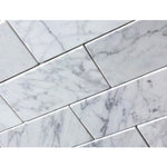 White Carrara Marble 6x12 Honed Tile - TILE AND MOSAIC DEPOT