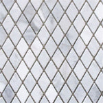 White Carrara Marble Honed 1x2 Diamond Mosaic Tile - TILE AND MOSAIC DEPOT