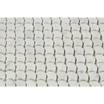 White Carrara Marble Fish Design (Fan Shape) Polished Mosaic Tile - TILE AND MOSAIC DEPOT