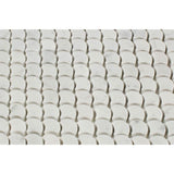 White Carrara Marble Fish Design (Fan Shape) Honed Mosaic Tile - TILE AND MOSAIC DEPOT