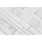 White Carrara Marble Random Insert Honed Mosaic Tile - TILE AND MOSAIC DEPOT